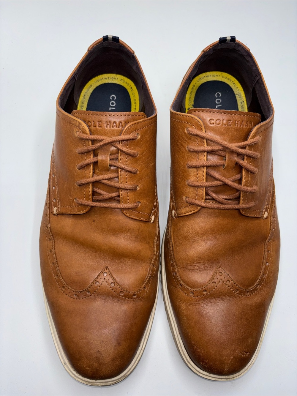 Cole Haan Grand Men’s 13 Brown Leather Round Toe Lace-Up Oxford Dress Shoes